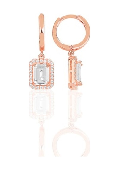 Gümüş Rose Baget Taşlı Üçlü Set