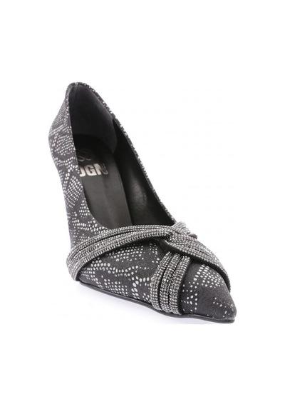 Dgn Ysf-06-23y Kadin Silver Taşli Burgu Bantli Abiye Ayakkabi YSF-06-1563-R11294 Siyah