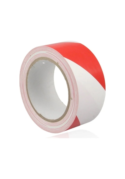 Yer İşaretleme Bandı 48 MMx30mt Kırmızı Beyaz Şerit Bant