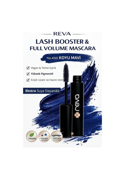 Lash Booster & Full Volume Color Mascara -tam Hacim & Uzatan Renkli Maskara Koyu Mavi 450 Çok Renkli