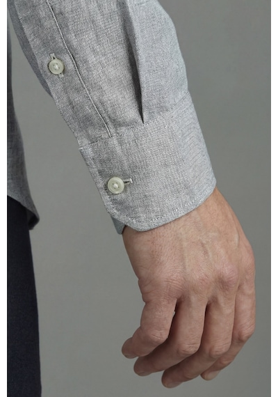 Xint Bisse Erkek Regular Fit Uzun Kol Keten Paşa Yaka Yeşil Gömlek Bsgmktn25327 D47
