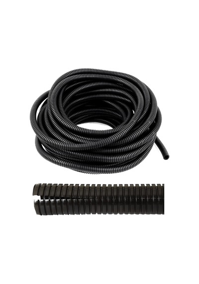 17mm Yarıklı Spiral Hortum Kablo Gizleme İzolasyon Borusu Esnek Siyah