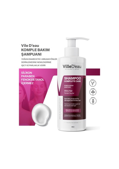 Villed'eau Yıpranmış ve Kırılan Saç İçin Komple Bakım Şampuan 400 ML
