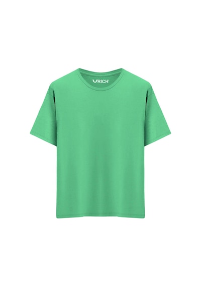 Rich Erkek 2 Li Paket %100 Pamuk Oversize Tişört Basic Bisiklet Yaka Kısa Kollu T-shirt Yeşil