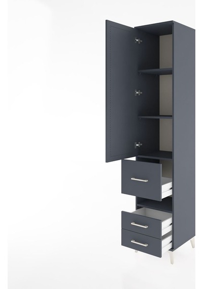 Hyperion Dolap 3 Raflı 3 Çekmeceli Tek Askılı 44x44x221 Antrasit-antrasit Aytası Hyperion Dolap 3 Raflı 3 Çekmeceli Tek Askılı 44x44x221 Antrasit-antrasit Aytası