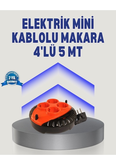 5 Metre Uzatma Kablolu 4 Prizli Nrzsnt - 35 Makara Kırmızı