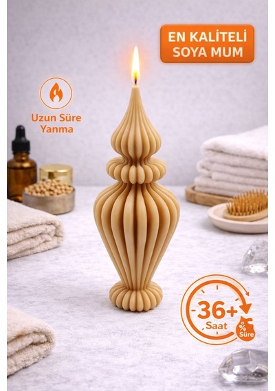 Dekoratif Lüks Soya Mum,el Yapımı Doğal Mum,uzun Yanma Süreli Ev Hediyesi,ev Süsü Kahverengi 210 G Kahverengi