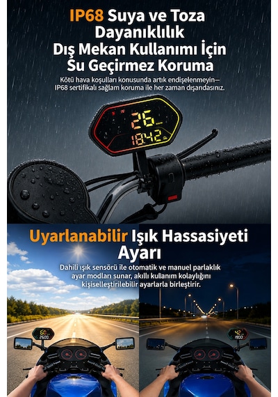 Ally Hud G25 Obd2 + Gps Head Up Display Hud, Dijital Hız Göstergesi - Motosiklet İle Uyumlu