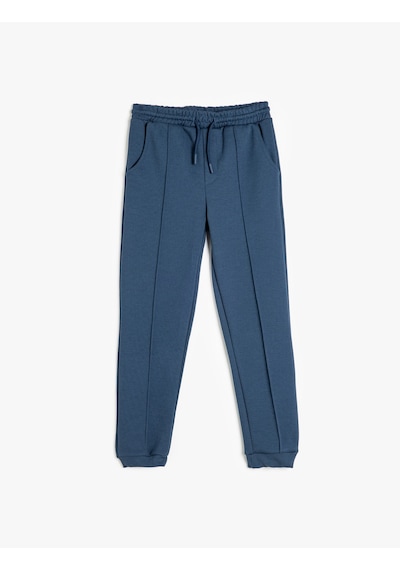Koton Basic Jogger Eşofman Altı Beli Bağlamalı Şardonlu Lacivert 5wkb40146tk Lacivert