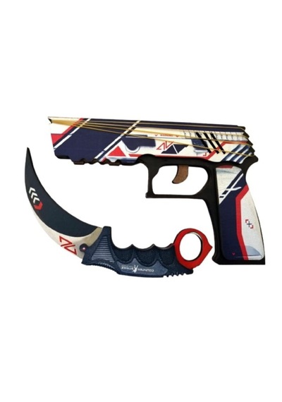 Ahşap Cs - Go Ak47 Asiimov Skin Kaplama Oyuncak Set1