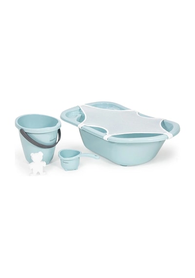 Babyjem 5 Parça Bebek Banyo Küvet Seti Soft Mavi Çok Renkli