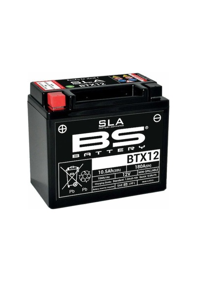 Btx12-bs Akü Ytx12- 12v-10 Amper 180 Cca Bakım Gerekmez Akü Supermoto