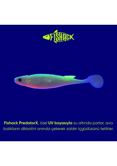 Silikon Sahte Balık - 10g 100mm - Fishack Predatorx - Uv Boyalı - Mist