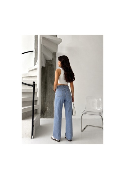 Kene Jeans Buz Kar Likralı Boyfriend Bol Paça Denim Pantolon Buz Kar