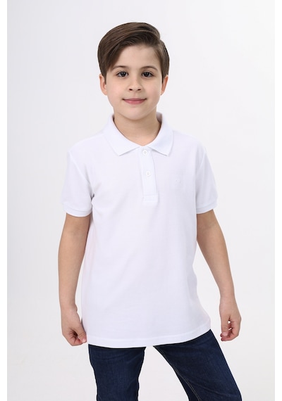 Toontoy Unisex Çocuk Nakışlı Tişört Beyaz
