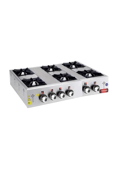 Karacasan Endüstriyel Lpg Tüplü Altılı 6 Gözlü Mini Set Üstü Ocak Krcs.eogl.6