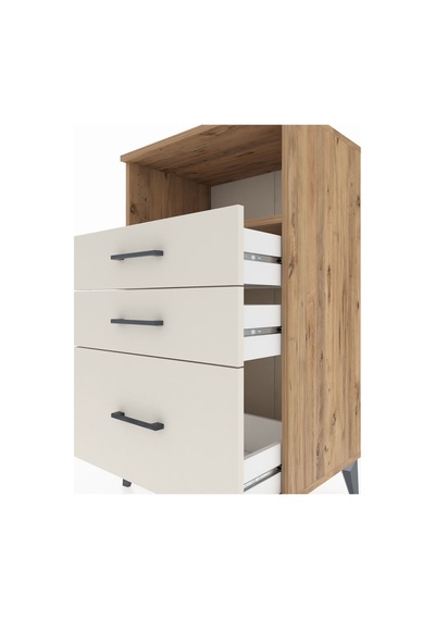 Hyperion Komodin Tek Raflı 3 Çekmeceli 60x44x106 Çam-aytaşı Çam