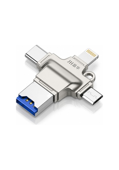 4ü 1 Arada Tf Kart Okuyucu, Type-c Lightning Micro Usb Usb 3.0 Bağlantılı Otg Adaptör, 5gbps Hızlı Veri Aktarımı, Telefon Tablet Pc Uyumlu, Metal Gövde D509