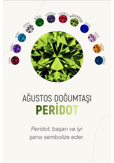 Ağustos Peridot Doğum Taşı Çiçek Motifli Telkari Gümüş Küpe Gümüş