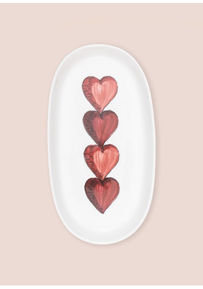 The Mia Luv Oval Servis 2li 26 Cm Çok Renkli