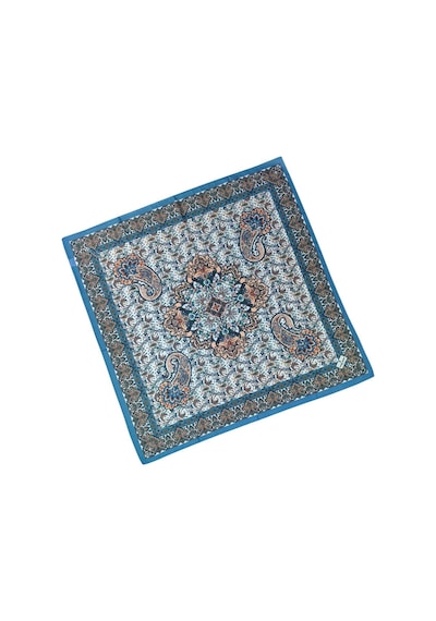 Mim Eşarp Prime Pamuk Etnik Desenli Eşarp 90x90 Cm İndigo