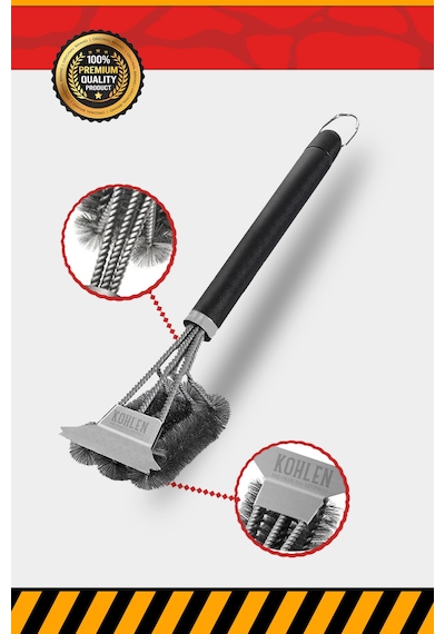 Kohlen Mangal Izgara Barbekü Temizleme Fırçası Kazıyıcı - 41 Cm,
