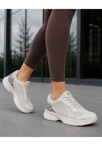 Homiro Unisex Rahat Günlük Spor Ayakkabı Yazlık Hafif Fileli Bej