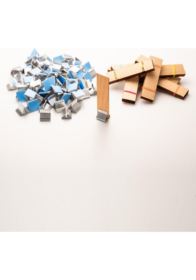 Ahşap Mum Fitili + Yapışkanlı Sehpa - 100 Adet 20mm X 75mm X 0,5mm