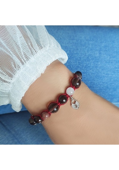 Vaoov 925 Ayar Gümüş Doğal Taşlı Cinsel Cazibe Tılsımı Bileklik