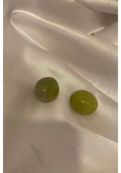 Doğaltaş Zebercet Olivin Peridot Taşı Enerji Taşı Bereket Kalp Çakra 2 Adet