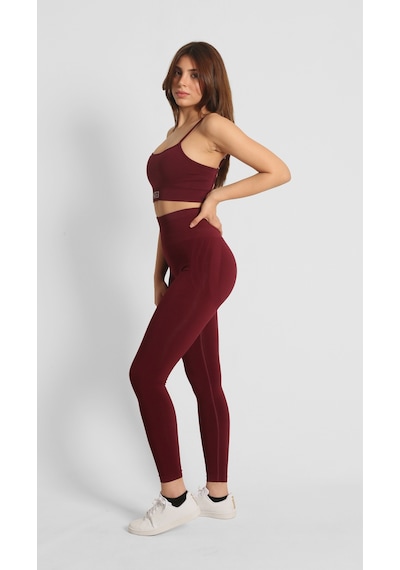 Nature The Brand Ntb Seamless Scrunch Push-up Leggings Yüksek Bel Büzgülü Toparlayıcı Dikişsiz Tayt Vişne Çürüğü