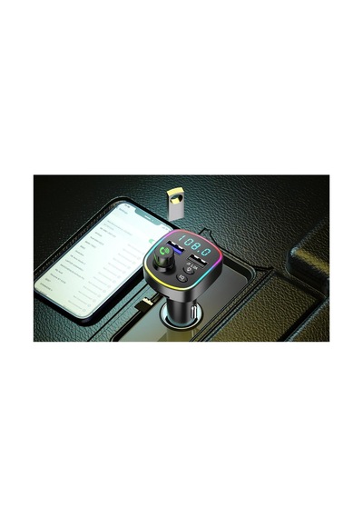 Ga03 Rgb Renkli Fm Transmitter Mp3 Çalar Bluetooth 5.3 Çakmaklık Hızlı Şarj Aleti Rgb Led Işıklı Bt 5.0