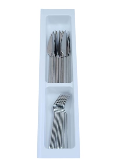 Mutfak, Çekmece Düzenleyici 2 Bölme Modül, Beyaz, 11 x 48 cm (Boydan 3,5 cm Kesilebilir)