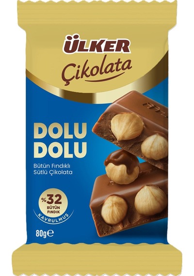 Ülker Dolu Dolu Antep Fıstıklı - Fındıklı - Bademli Çikolata 3 Lü Karma Paket