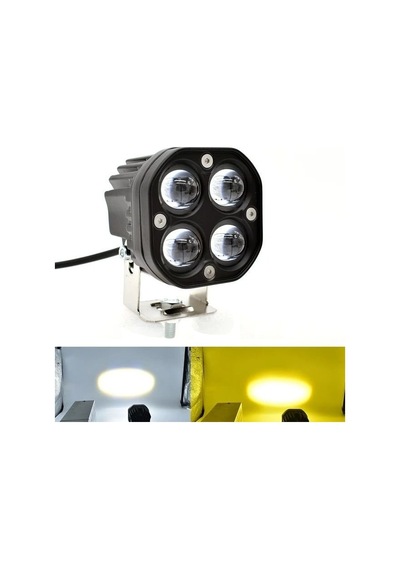 3'' Beyaz Sarı Led Çakarlı Spot Off Road, Motosiklet Sis Farı Çalışma Lambası 12-24v 40w