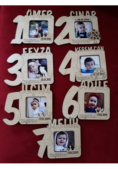 Lavinta54 Lavinta54 Kişiye Özel Ahşap Bebek Doğum-Yaş-Mevlit Magnetleri