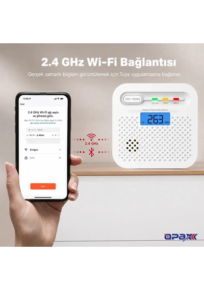 Opax Y100a-aa-w Wifi Karbonmonoksit Dedektörü Ve Co Alarmı