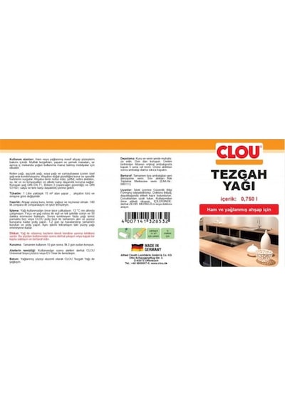 Clou 30763.00000 Ahşap Tezgah Yağı 100ml-4582