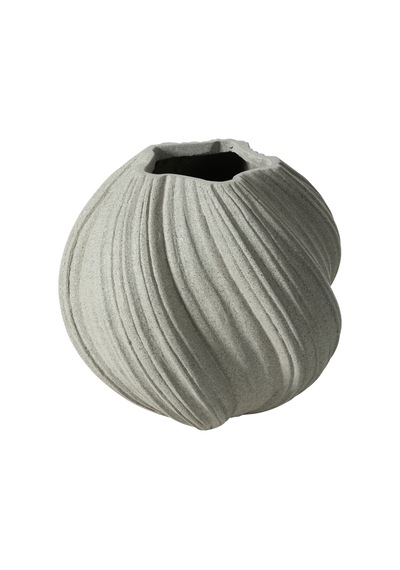 Mudo Home Spıral Vazo Bej 34x32cm Gri
