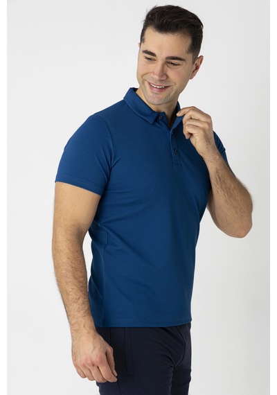 Crozwise Waffle Polo Yaka Tişört Sax 7150-17