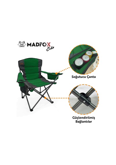 Madfox Echo Katlanır Kamp Sandalyesi Mavi Çok Renkli