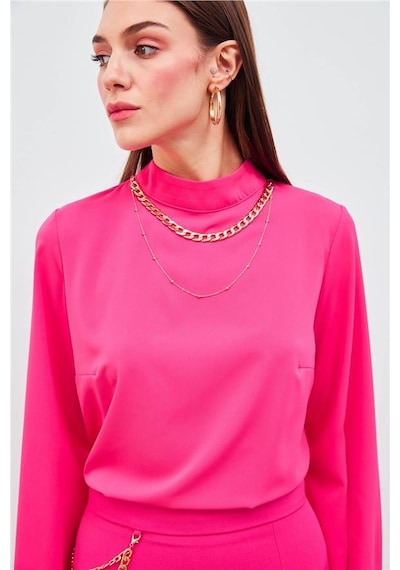 Sateen Kolye Detaylı Bluz 3067-1006 001