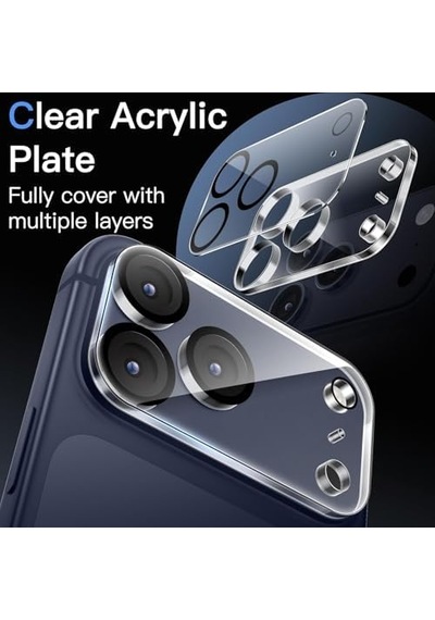 İphone 17 Pro Uyumlu Full Kamera Lens Koruyucu Darbe Dayanıklı Temperli Cam Tam Koruyucu Hd Şeffaf Kamera Lens Cam Film Çizilme Önleyici