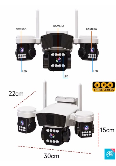 O-kam 3036pro, 9mp, Wifi, 3 Lens, Akıllı Kamera, İnsan Algılama