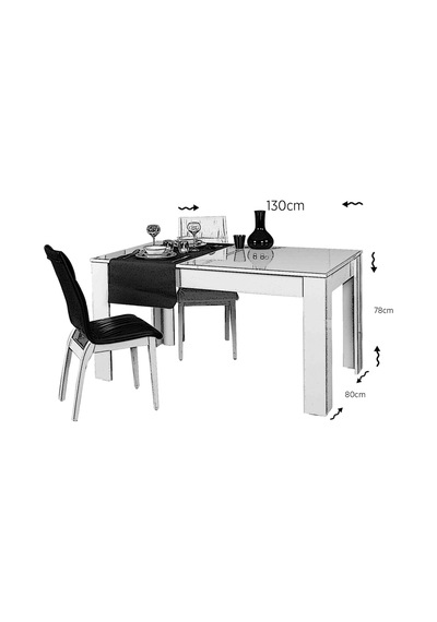 Pasifichome Oblo Beyaz Açılır Mutfak Masası / Açılır Kapanır Yemek Masası
