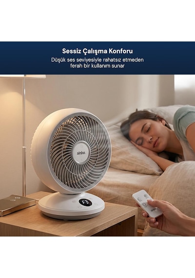 Sf-7702 Sessiz Masaüstü Vantilatör Kumandalı 1.5 Mt Kablolu Mini Fan Otomatik Salınımlı Aroma Hazneli Beyaz Dijital Çok Renkli