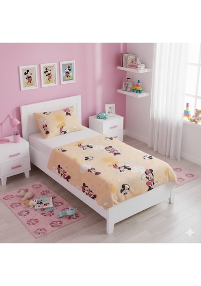 Lionas Tek Kişilik Desenli Çocuk Nevresim + Yastık Kılıfı Turuncu