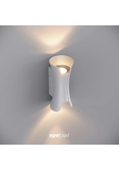 FoneLight Butterfly 22 cm Beyaz Alüminyum LED Duvar Apliği IP65 Dış Mekan Bahçe Balkon Teras Villa Cephe Aydınlatması 3000K