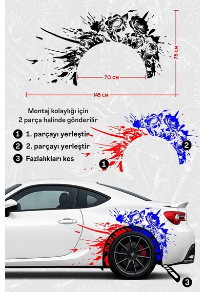 Asfalt Çiçeği Kaplama Sticker Grimat - 852822446