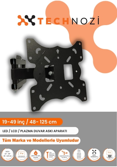 22" Inç- 49"ınch 55 -124 Ekran Arası Lcd Led Hareketli Tv Duvar Askı Aparatı Uyumlu